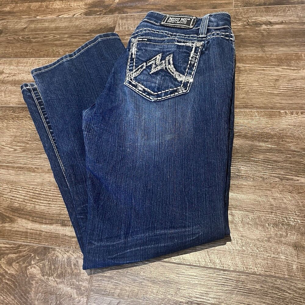 Miss Me Women's Easy Fit Boot Cut Jeans - Dark Blue